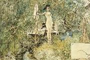 Carl Larsson Karin Cutting Carl-s Hair oil painting reproduction